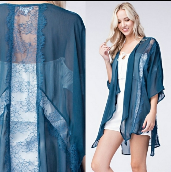 RELISTED Honey Belle lacy kimono wrap cardigan - Picture 4 of 7